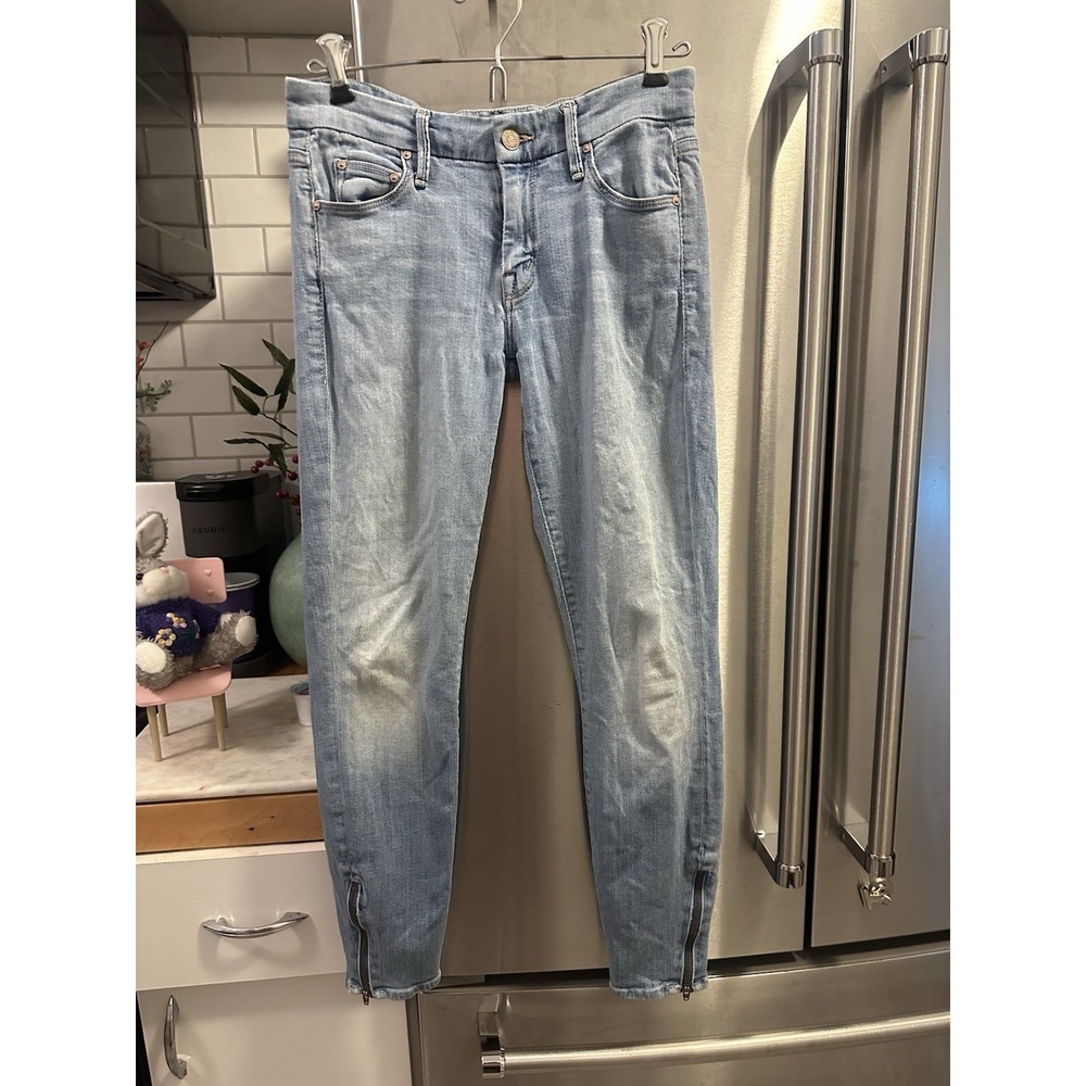 Mother Looker Ankle Zip Sz26 Distressed Soft Comfortable Party Concert Bonfire